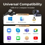 UGREEN 65381 4K Webcam for PC Ultra HD 1080P 60FPS Web Camera with Microphone - Image 10