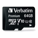 Verbatim 64GB Premium microSDXC Memory Card with Adapter